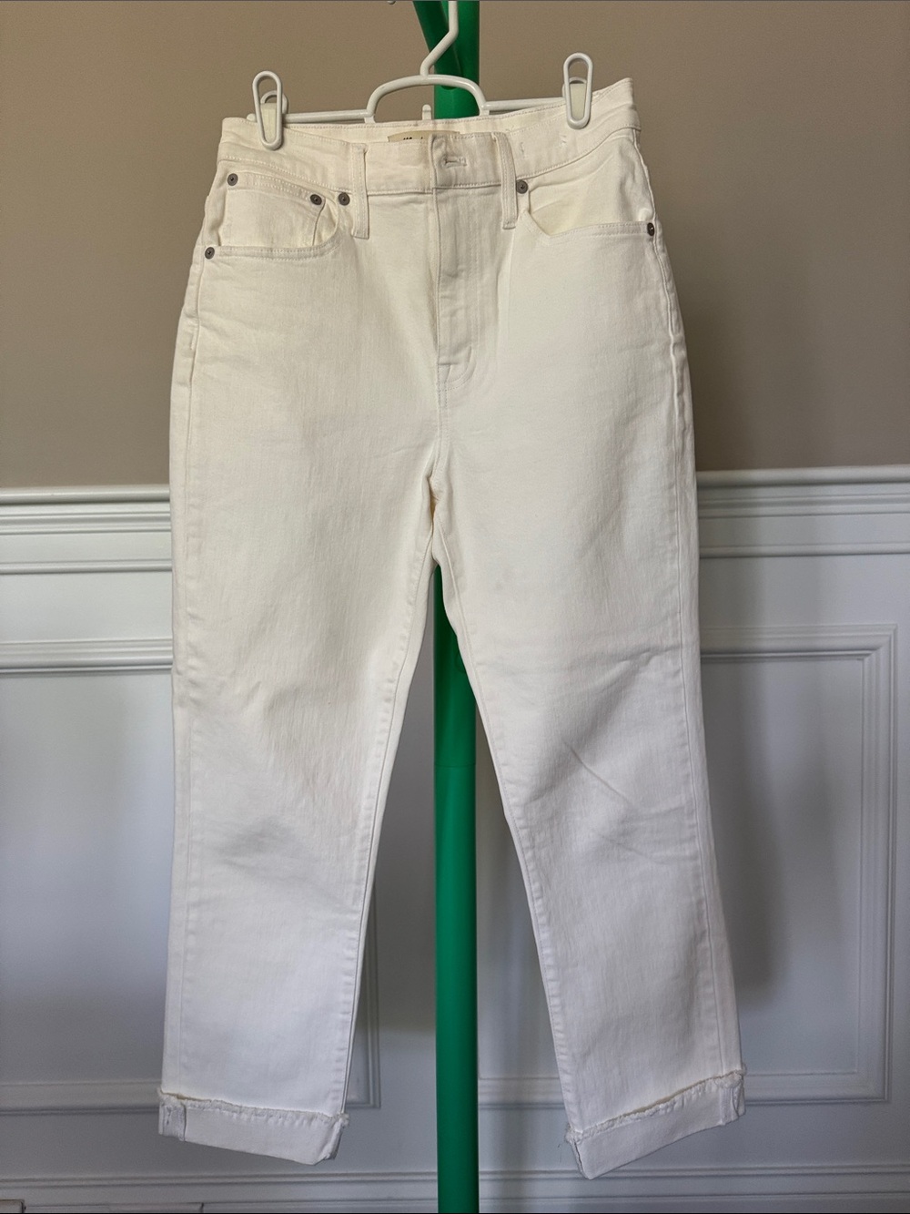 Madewell Cream Straight-Leg Jeans